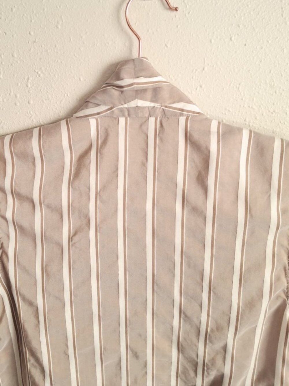 Brunello Cucinelli MH928DH306USA 100% Silk Striped Draped Top S - Picture 8 of 11